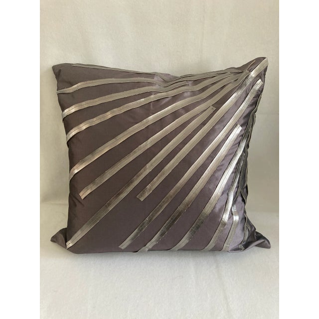 Contemporary Abstract Gray Pillow Cover For Sale In New York - Image 6 of 6