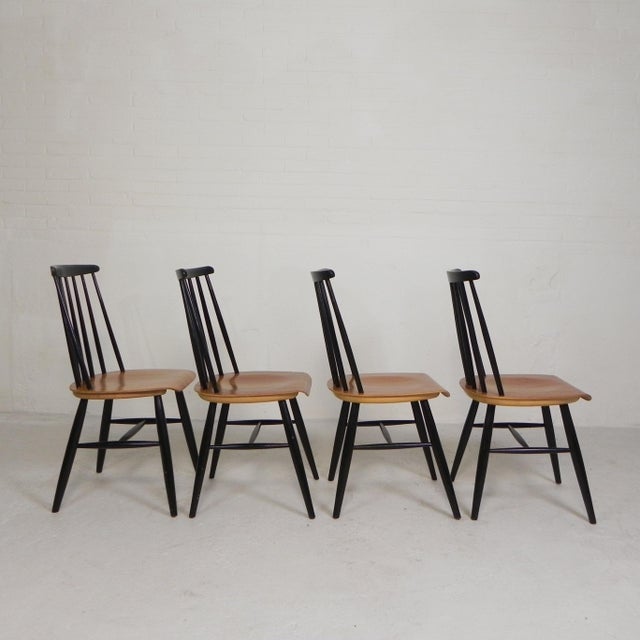 Black Vintage Model Fanett Spindle Chairs from Tapiavaara, 1960s, Set of 4 For Sale - Image 8 of 18