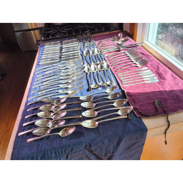 Gorham 1938 Sterling Silver Flatware, Greenbrier Pattern, 102 Pieces Including 18 Full Place Settings and Serving Pieces For Sale - Image 9 of 18