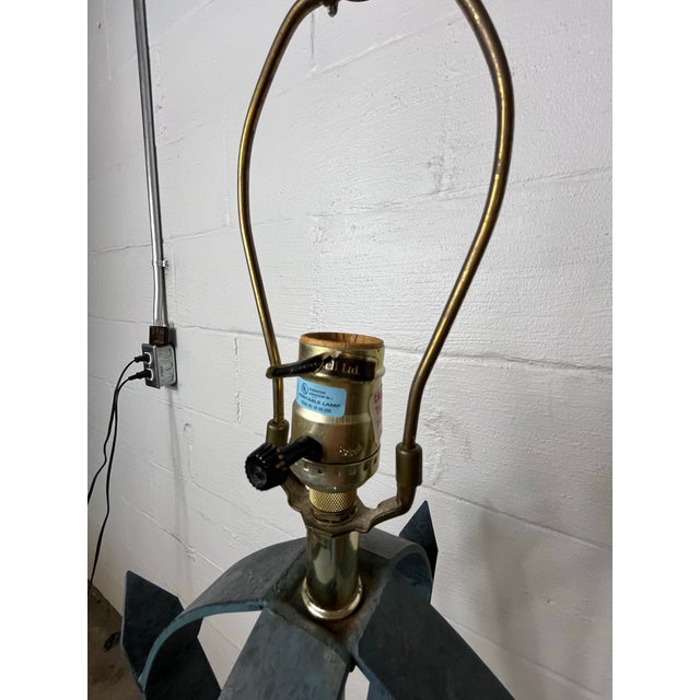 1980s Post-Modern Iron Floor Lamp Palm Design For Sale - Image 9 of 12
