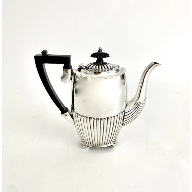 Art Deco 1920s Art Deco English Silver Tea Service - Set of 3 For Sale - Image 3 of 8