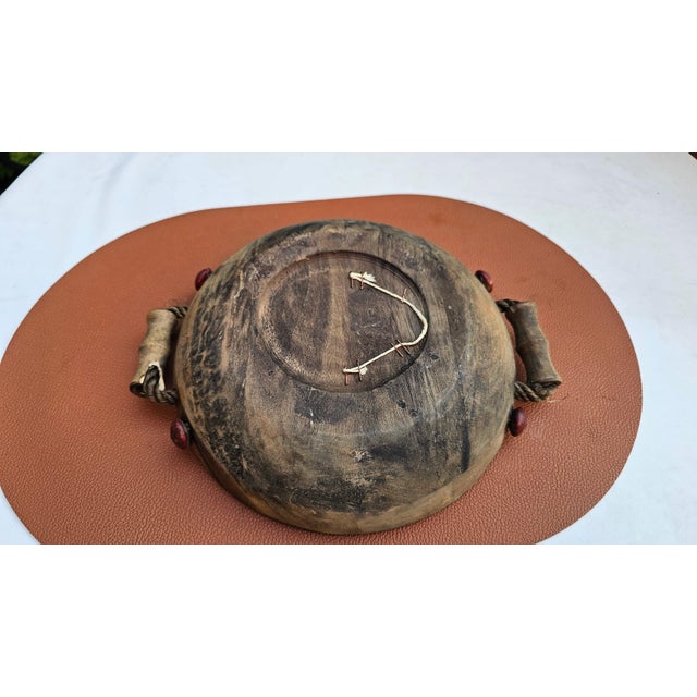 1960s Rustic Style Painted Wooden Bowl, 1950s For Sale - Image 5 of 8