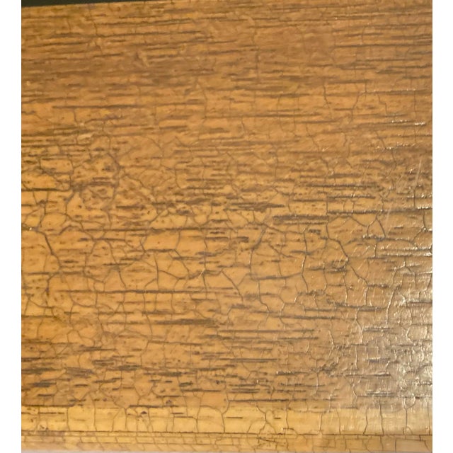 Tan 1970s McGuire Bamboo Console Table With a Glass Top & Two Matching Stools . For Sale - Image 8 of 11