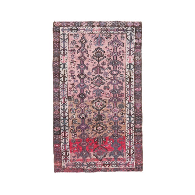 Vintage Turkish Oushak Handmade Cotton Pink Wool Area Rug For Sale - Image 9 of 9