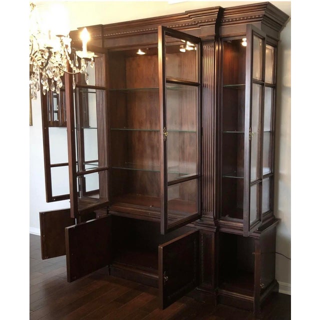 Century Furniture Claridge Mahogany Formal China Cabinet, Lighted. Early 90’s, Attributed For Sale - Image 6 of 12
