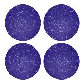 Constellations Stars, 16" Round Pebble Placemats, Set of 4 For Sale