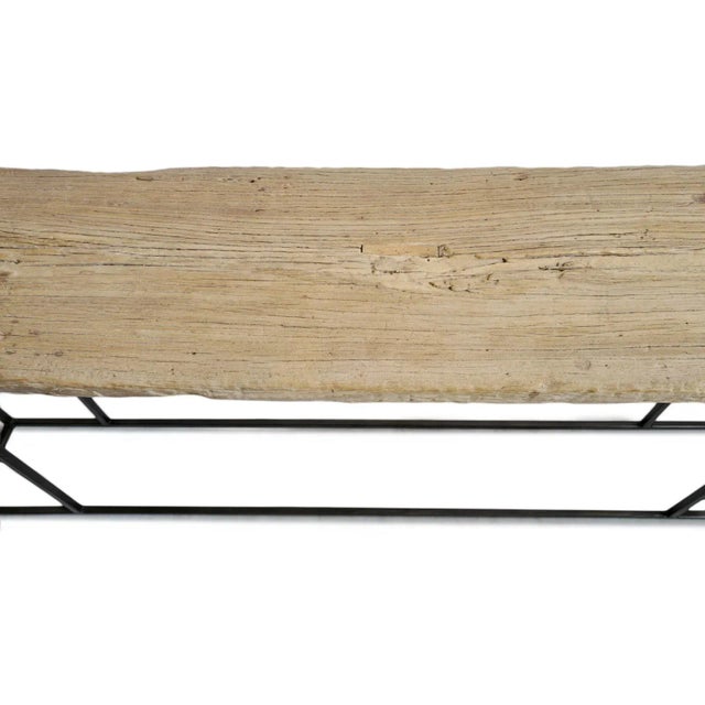 Late 20th Century Vintage Farmhouse Raw Plank & Iron Console Table For Sale - Image 5 of 7