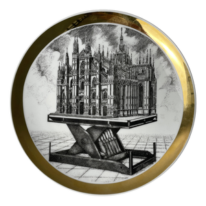 Italian Decorative Porcelain Plate by Fornasetti, 1975