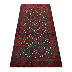 Baloch Rug 3'4'' X 6'5'' Blue Wool Vintage Tribal Hand-Knotted Oriental Carpet