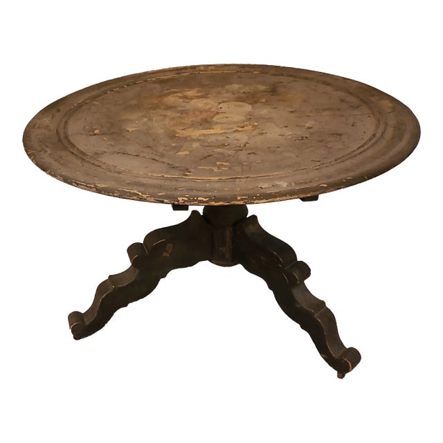 Antique Rustic Pedestal Table For Sale