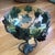 Beautiful and perfect condition Umberto Bellotto (1882-1940) coupe in green colored optically blown Murano attributed...