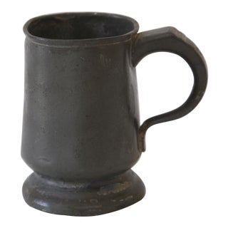 18th Century Antique Pewter Mug For Sale