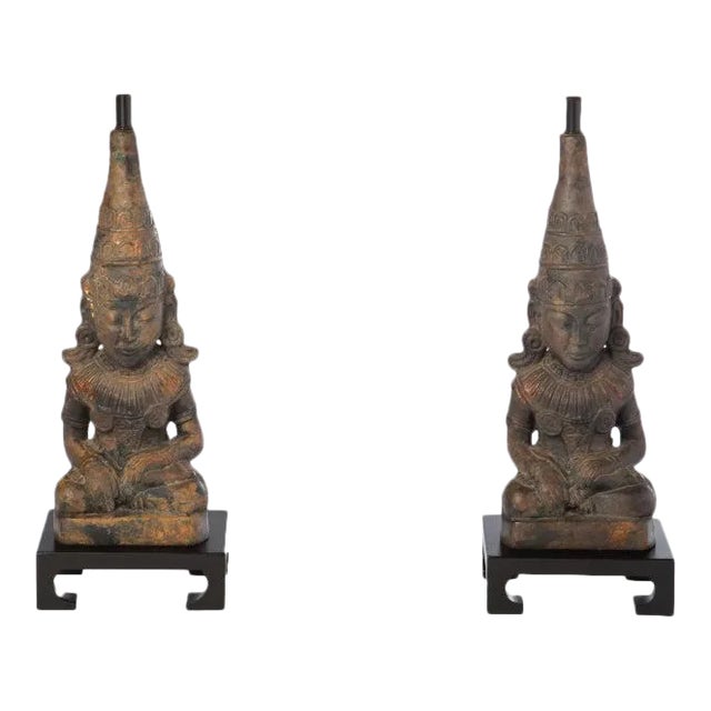 Asian Figural Lamps After James Mont - a Pair For Sale