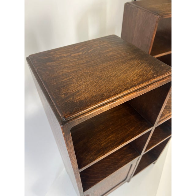 English Modernist Art Deco Bookcases in Oak, 1920s, Set of 2 For Sale - Image 15 of 18