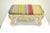 Tan Mid 20th Century Vintage French Baroque Style Wooden Distress White Painted Footstool Ottoman For Sale - Image 8 of 9