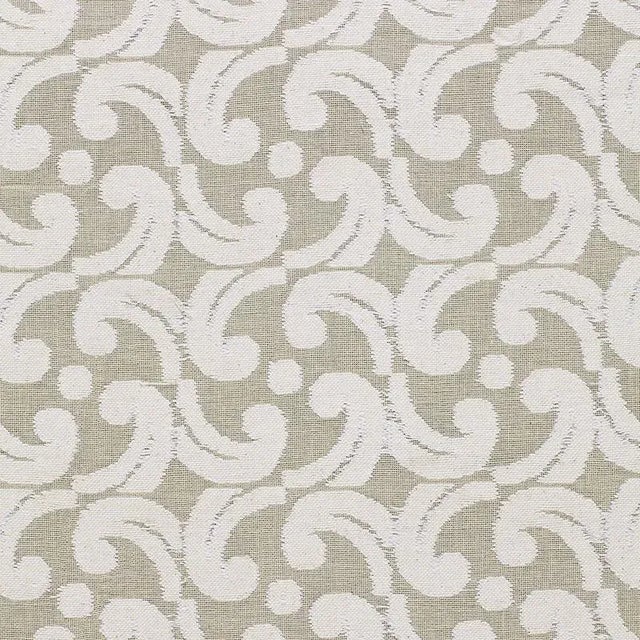 Sample - Schumacher Baroque Cutwork Fabric in Natural For Sale