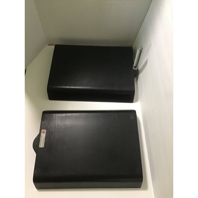 Plastic Mid 20th Century Ebonized Florence Knoll Letter Tray Lucite 2 Tier Marked For Sale - Image 7 of 12