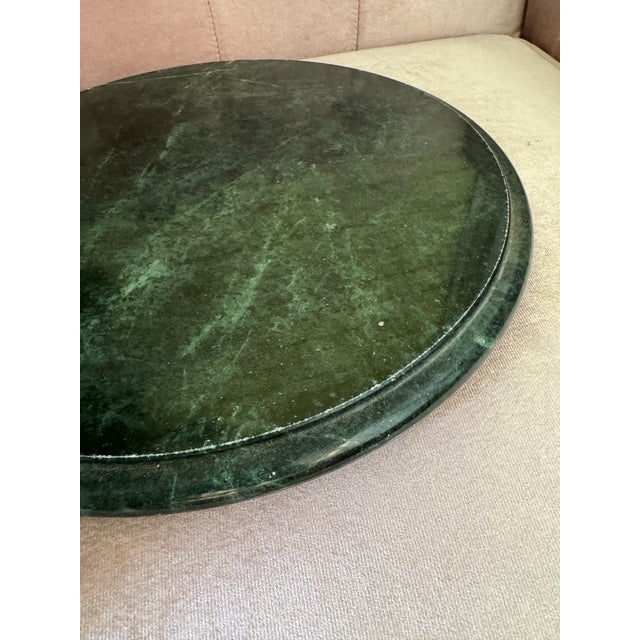 Round Green Marble Lazy Susan/Serving Tray For Sale - Image 4 of 7