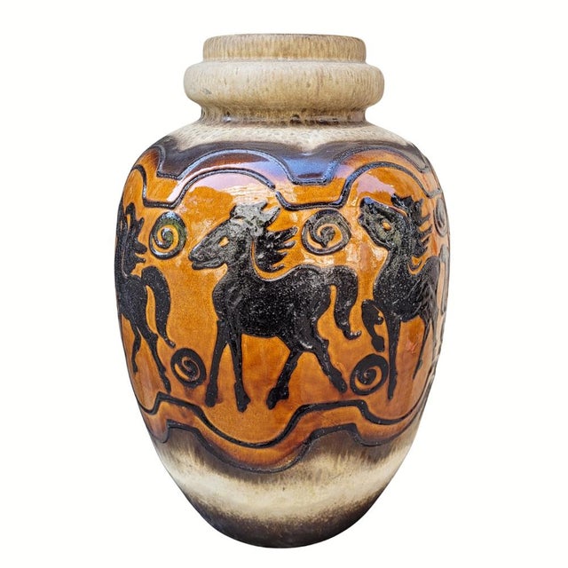 Large "Equestrian" Vase, Model 286-51, Scheurich Keramik, 1960s – Germany Material: Ceramic Manufacturer: Scheurich...