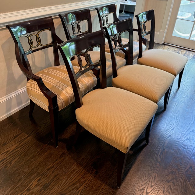 Baker Furniture Company Set of 6 Thomas Pheasant for Baker Cleo Dining Chairs For Sale - Image 4 of 14