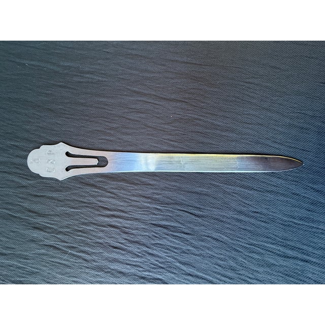 Mid 20th Century Sterling Silver Monogrammed Letter Opener For Sale - Image 10 of 10
