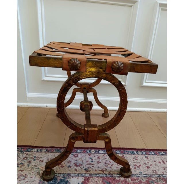 1960s Add a Touch of Post-War Parisian Elegance to Your Home With This Exceptional Diego Giacometti-Style "X-Form" Stool. For Sale In Raleigh - Image 6 of 12