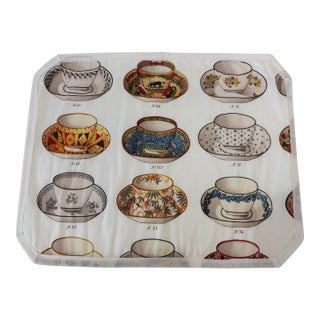 Pierre Frey Teacup Fabric "Minton Blanc" Placemats (6) For Sale