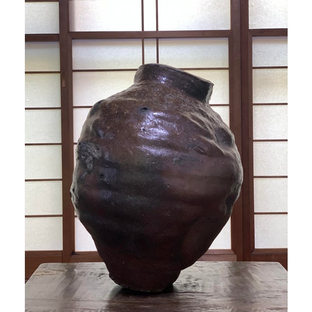 Brown Antique Japanese Storage Jar For Sale - Image 8 of 8