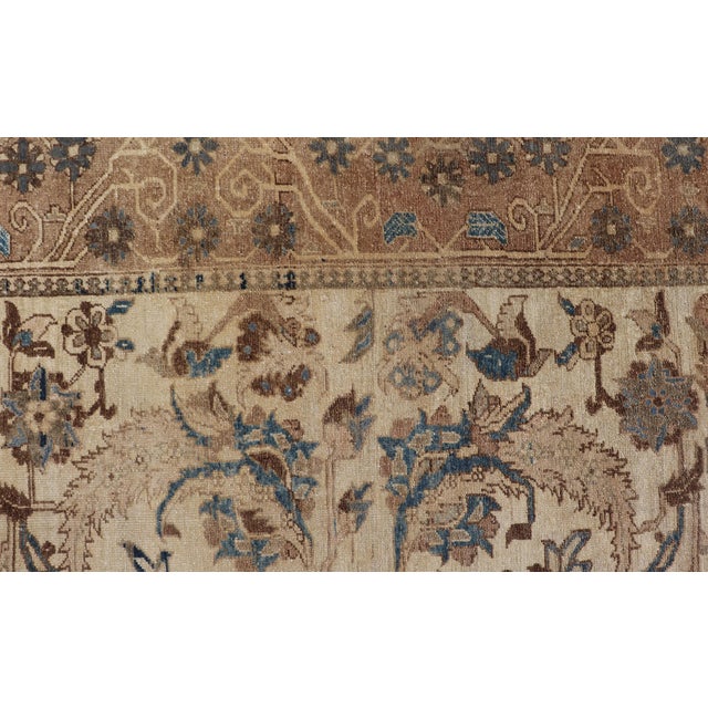 Antique Persian Bakhtiari Rug With Ivory Field and Figural Garden Design For Sale In Atlanta - Image 6 of 15