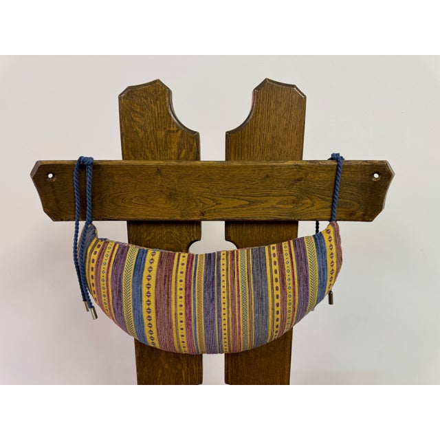 Belgian Oak Armchair with Integrated Side Rest, 1960s For Sale - Image 11 of 12