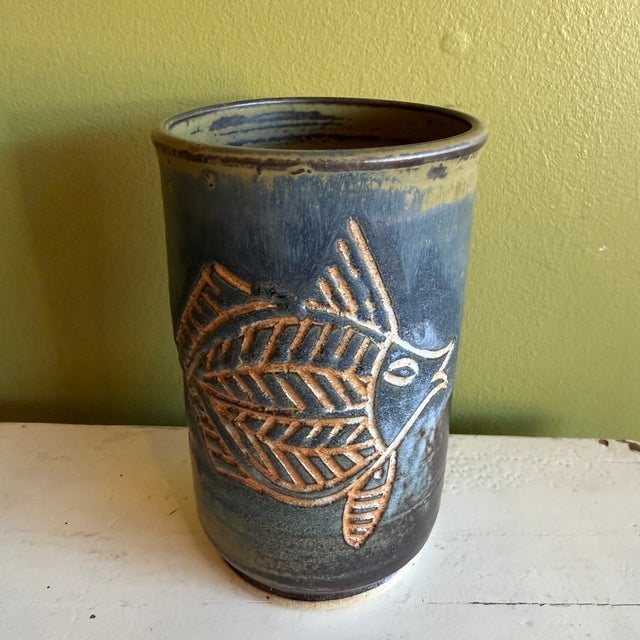 1970s 1970's Australian Ceramic Fish Vase by Edward Deemera For Sale - Image 5 of 7