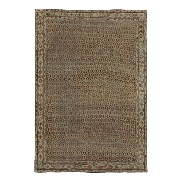 Antique Persian Malayer Rug With All-Over Paisley Field in Green - Rug & Kilim For Sale