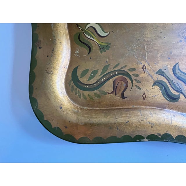 Gold Georges Briard MCM Gold Scalloped Tray For Sale - Image 8 of 11