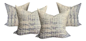 Set of Four Raw Silk Pillows