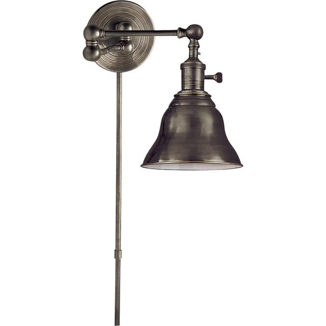 Transitional Chapman & Myers for Visual Comfort Signature Boston Swing Arm in Bronze with SLE Shade For Sale - Image 3 of 4