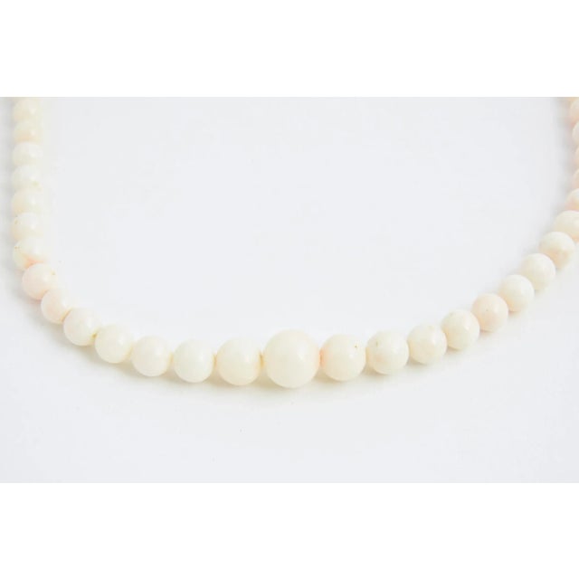 Modern Graduated Angel Skin Coral Bead Necklace For Sale - Image 3 of 8