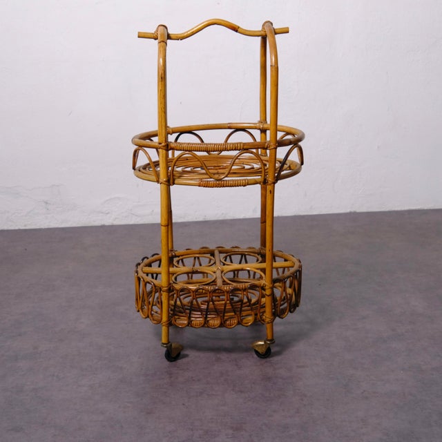 Vintage Bamboo Liquor Trolley, 1950s For Sale - Image 13 of 13