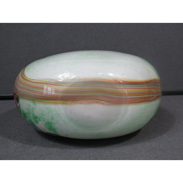 Large Murano-Style Multicolor Hand-Blown Freeform Art Glass Vase For Sale - Image 13 of 15