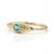 Contemporary Swiss Blue Topaz Eye Signet Ring | 18k Yellow Gold Plated Band | Coastal Minimalist Gemstone Ring Us 7 For Sale - Image 3 of 3