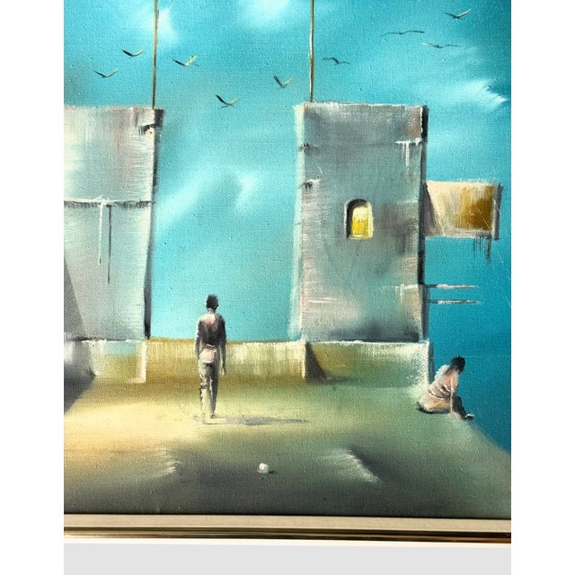 1960s Eugene Hawkins 1964 Surrealist Oil on Canvas Painting For Sale - Image 5 of 12