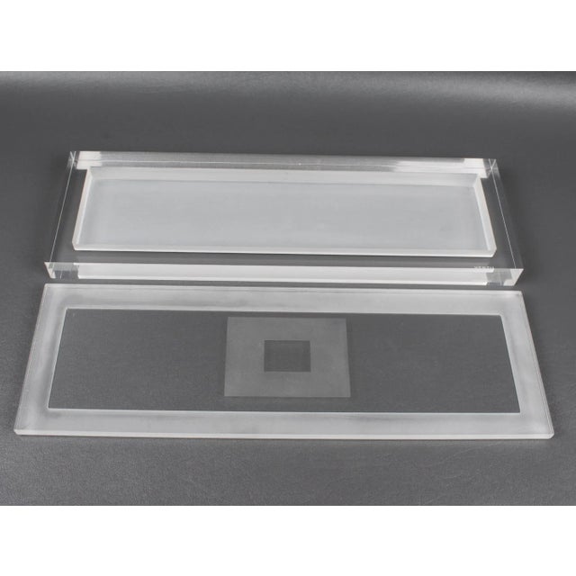 Modernist Long and Flat Lucite Box, 1980s For Sale - Image 10 of 13