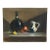 Vintage Still Life Oil Painting With Bottle, Ceramic Pitcher and Apple on Canvas Board For Sale