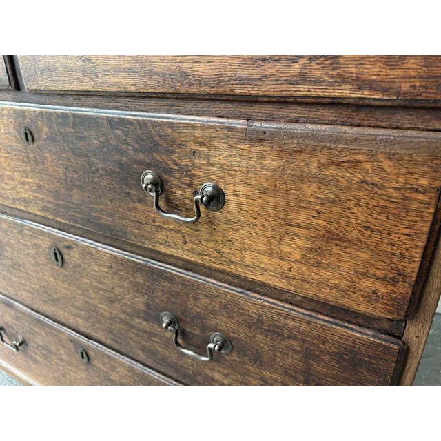 Antique Georgian Oak Chest of Drawers with Swan Neck Handles, 1760s For Sale - Image 9 of 10