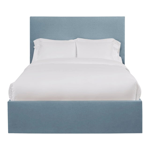 Hadley California King Bedframe, Blue Velvet For Sale