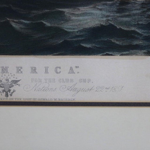 Antique Seascape Print of “The America” Winner of the Cowes Club Cup C1851 For Sale - Image 18 of 18