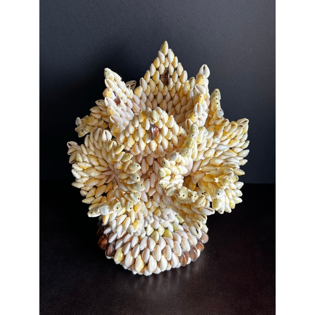 Mid 20th Century Vintage South Pacific Cowrie Shell Vase For Sale - Image 5 of 12