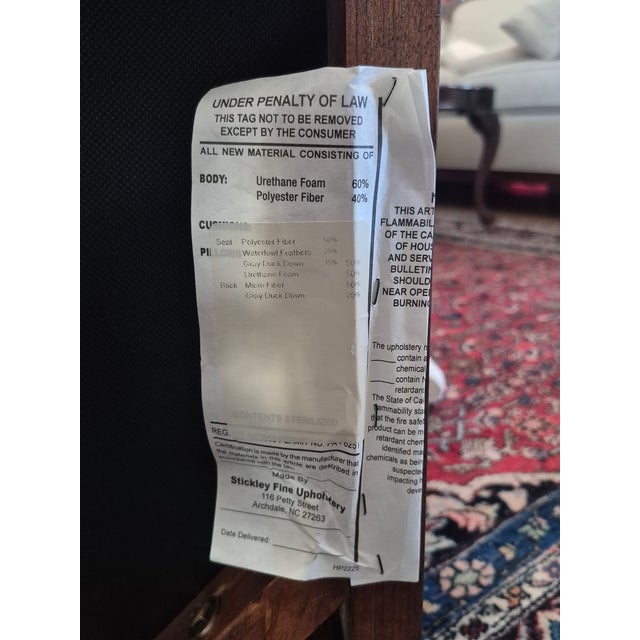 Stickley Stickley Haven Armchair in Off-White With Nailhead Trim For Sale - Image 4 of 4