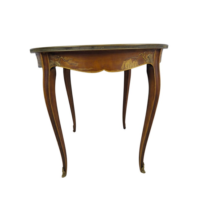19th Century French Chinoiserie Table with Painted Landscape For Sale - Image 4 of 8
