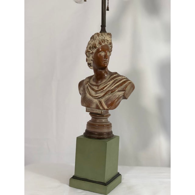 1940s 1940s Cerused Oak Neoclassical Bust Lamps - a Pair For Sale - Image 5 of 10