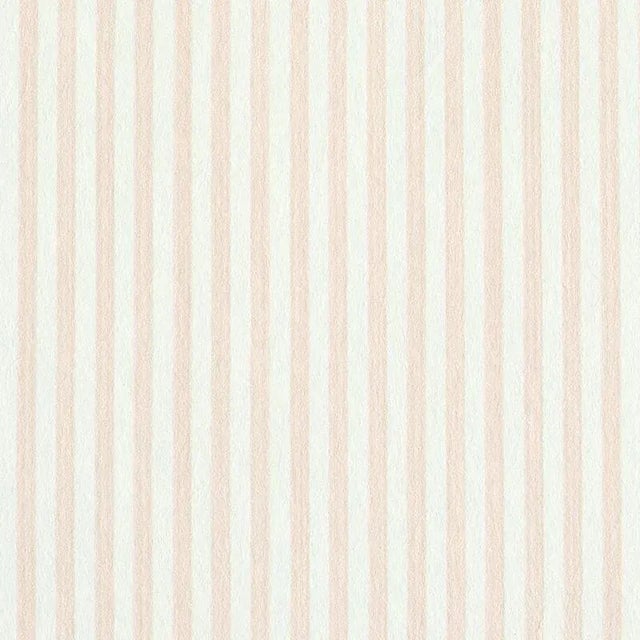 Schumacher Edwin Stripe Narrow Wallpaper in Blush For Sale